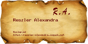 Reszler Alexandra névjegykártya